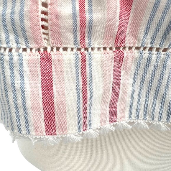 Vineyard Vines Abacos Stripe Tassel Sleeveless Top Pink Blue White Size 4 - Picture 10 of 13